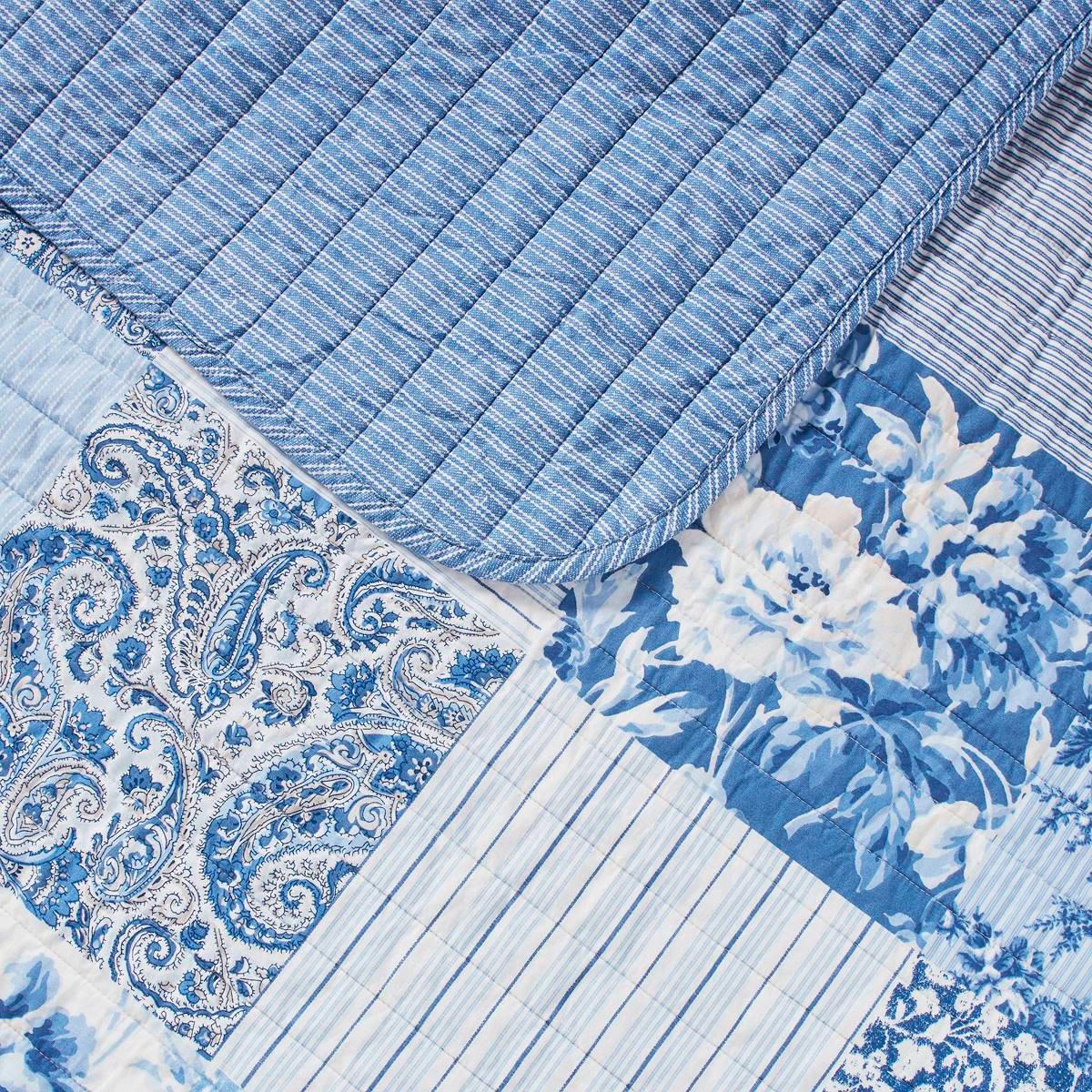Laura Ashley® Paisley Patchwork 136 TC Reversible Quilt Set