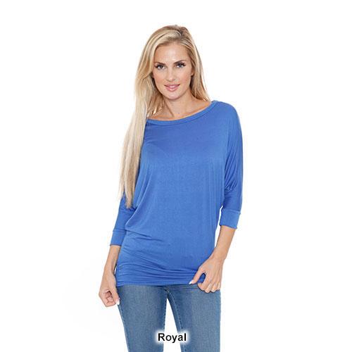 Womens White Mark Banded Dolman Center Marled Top