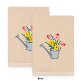 Linum Home Textiles 2pc. Spring Watering Can Cotton Hand Towels
