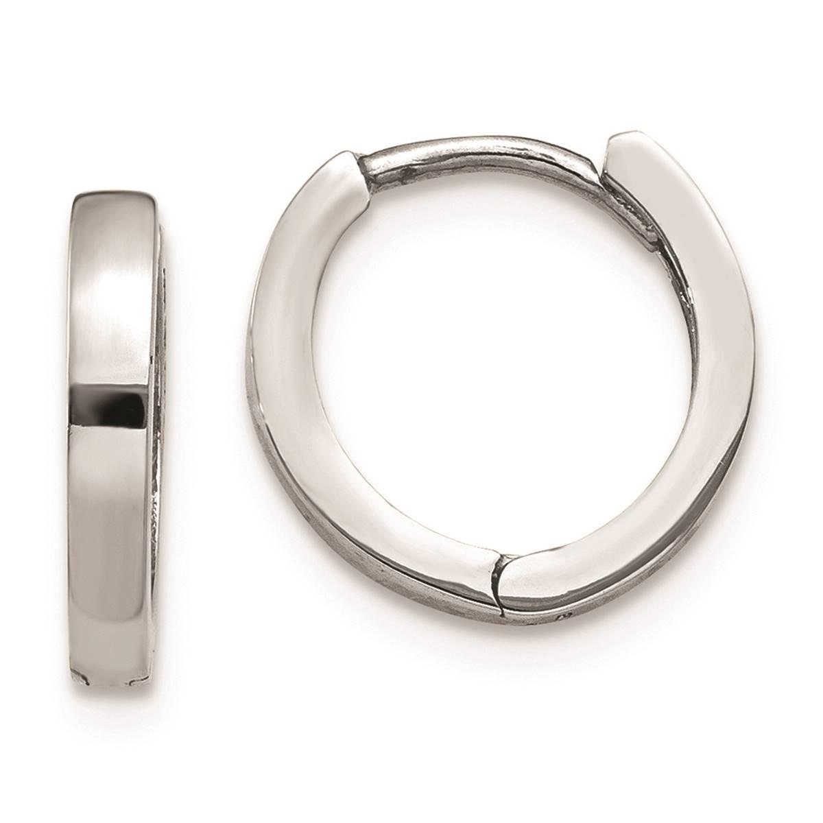 Gold Classics(tm) 14kt. White Gold Hinged Hoop Earrings