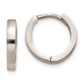 Gold Classics(tm) 14kt. White Gold Hinged Hoop Earrings