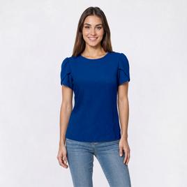 Petite Anne Klein Short Tulip Sleeve Textured Blouse