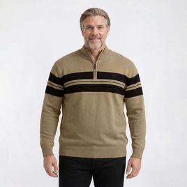 Mens Big & Tall Chaps 1/4 Zip Stripe Sweater