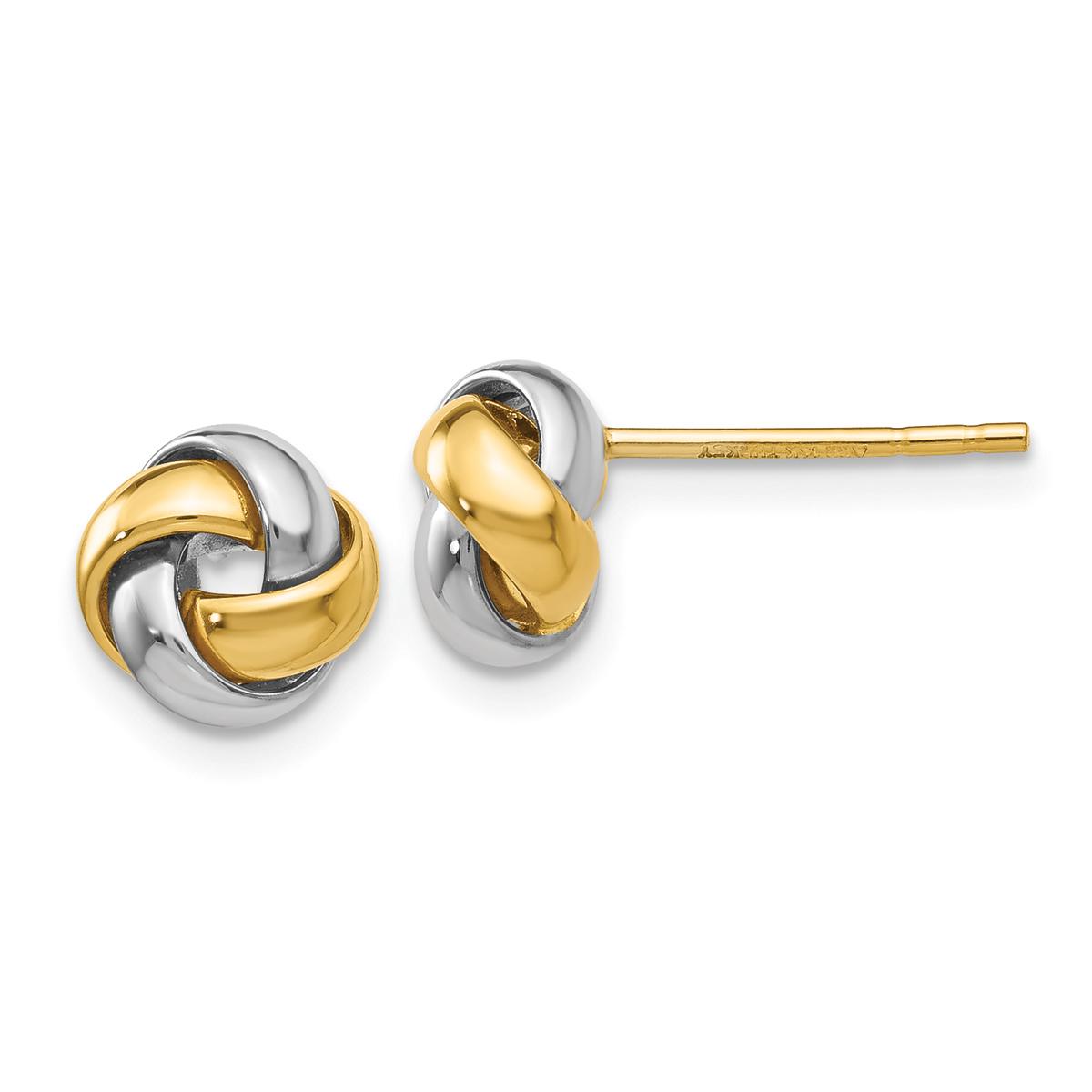 Gold Classics(tm) 8mm Two-Tone Love Knot Stud Earrings
