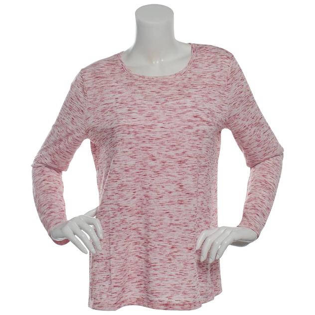 Plus Size Architect® Long Sleeve Crew Neck Marbled Tee