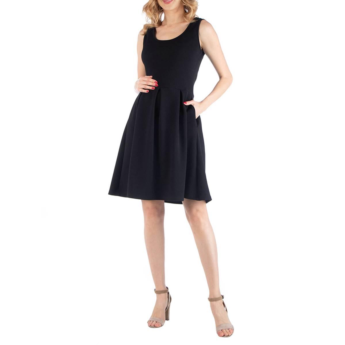 Plus Size 24/7 Comfort Apparel Sleeveless A-Line Maternity Dress