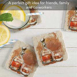 4pk. Bourbon Splash Square Coaster Set