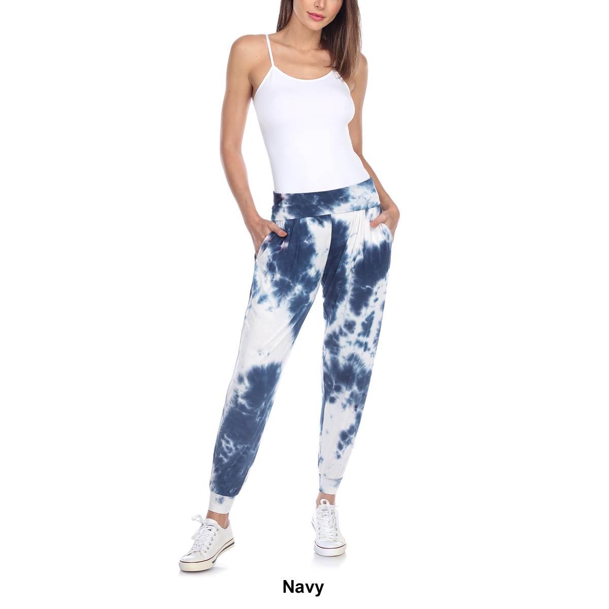 Womens White Mark Tie Dye Harem Joggers