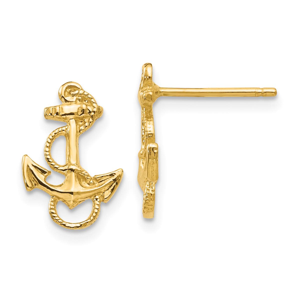 Gold Classics(tm) 14kt. Gold Anchor Stud Earrings
