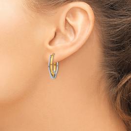 Gold Classics™ 14kt. Two-Tone Hoop With Loop Earrings
