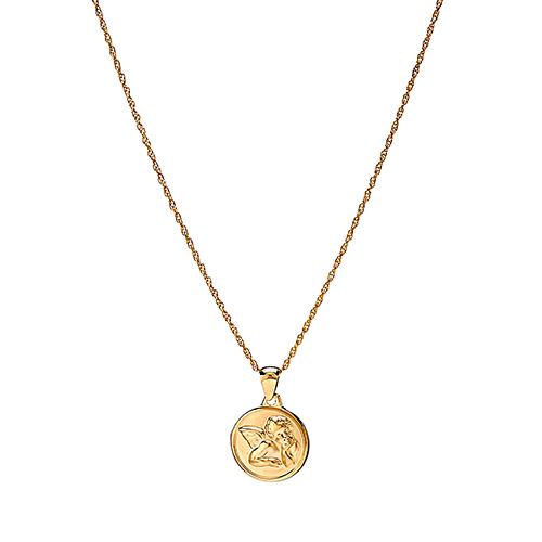 10kt. Yellow Gold Cherub Pendant & Chain Necklace