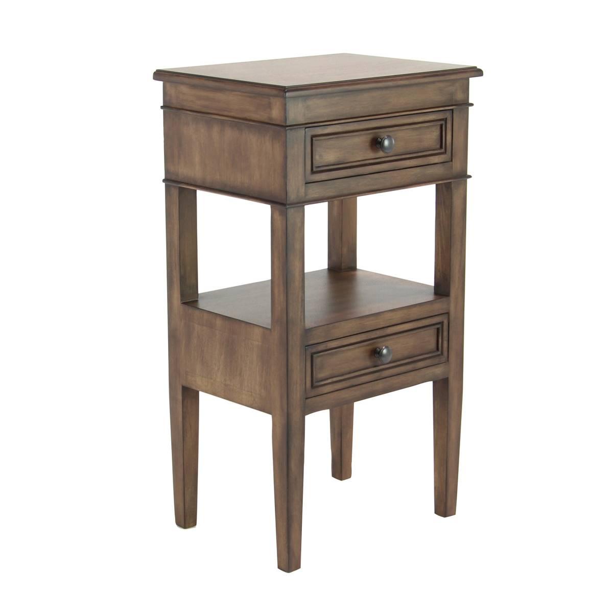 9th & Pike(R) Brown Pine Traditional Accent Table