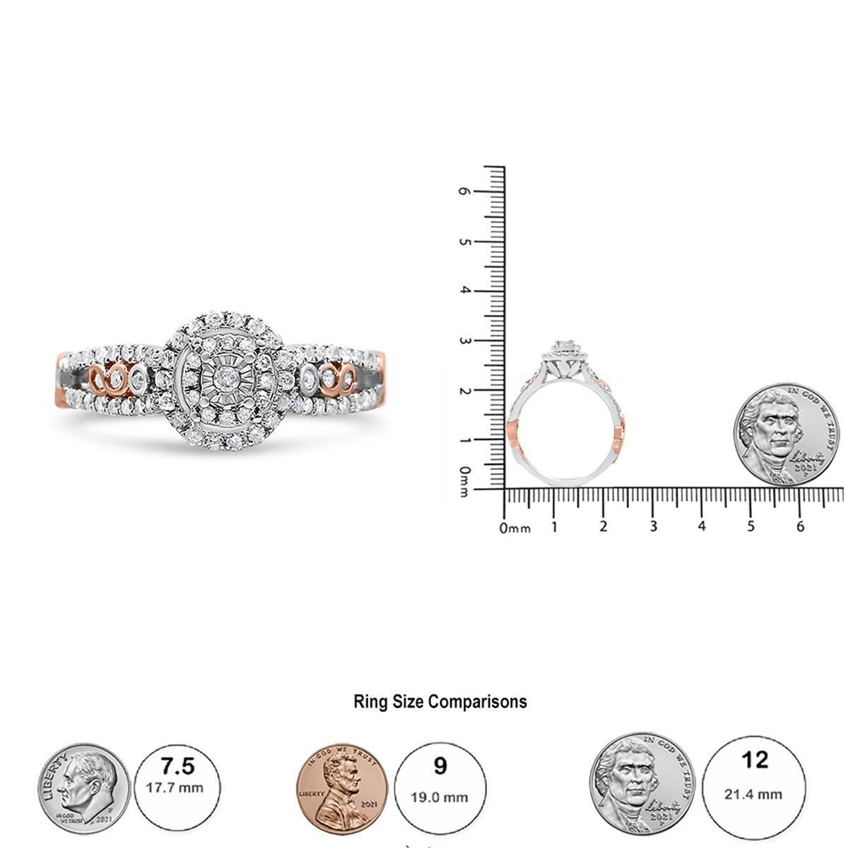 Haus of Brilliance Rose Gold Plated Cross-Over Engagement Ring
