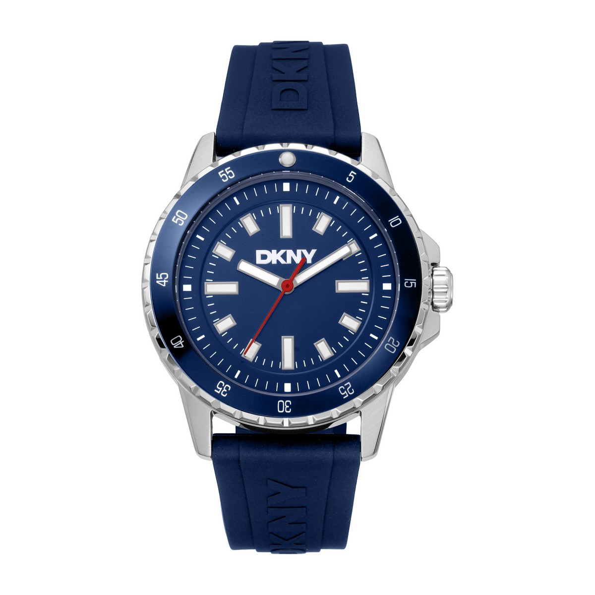 Mens DKNY Sport Watch Dark Blue Silicone Strap - DK1G130P0025
