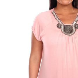 Plus Size White Mark Short Sleeve V-Neck Fenella Tunic