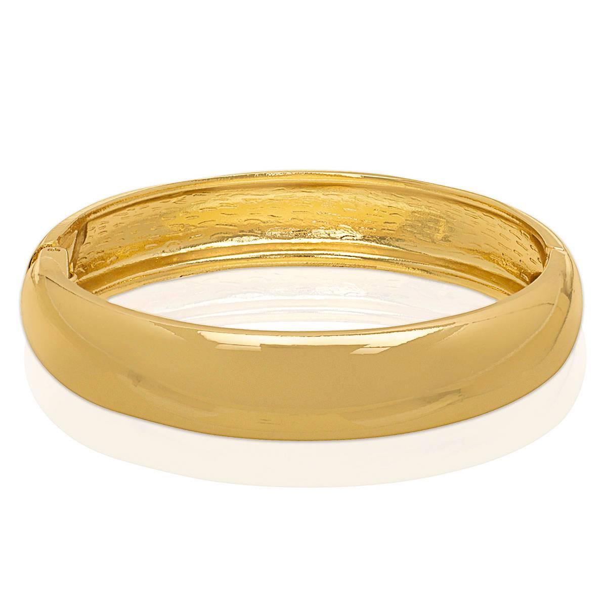 14kt. Gold Plated Wide Shiny Bangle Bracelet