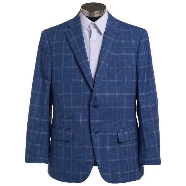 Mens Steve Harvey Plaid Suit Jacket - Blue