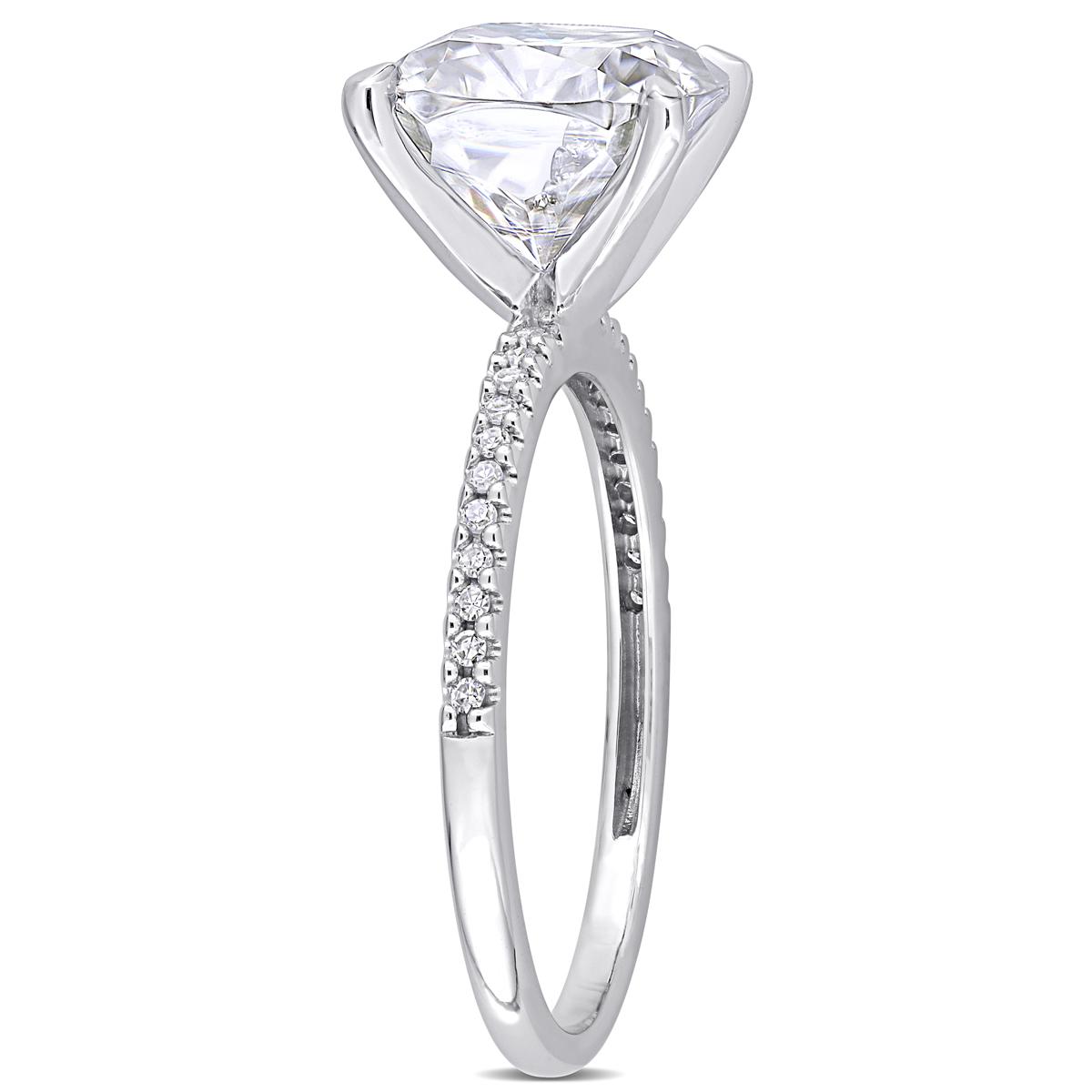 Gemstone Classics™ 14kt. White Gold Moissanite & Diamond Ring