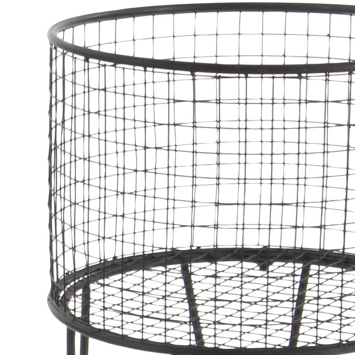 CosmoLiving by Cosmopolitan Black Industrial Metal Laundry Cart