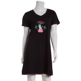 Womens Rene Rofe Short Sleeve Summer Vibes Cat Nightshirt
