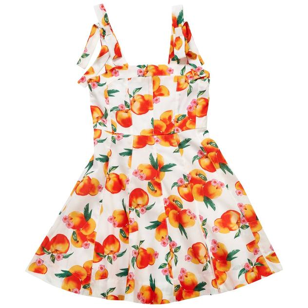 Girls (7-16) Rare Editions Sleeveless Bow Peach Skater Dress