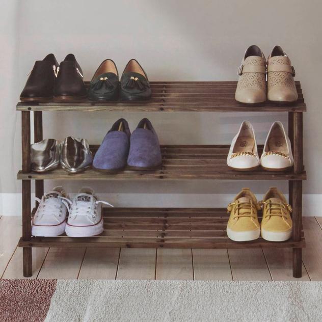 Famous Brand 3-Tier Wood Shoe Rack