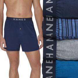 Mens Hanes Ultimate® Core 4pk. Boxers - Blue/Grey