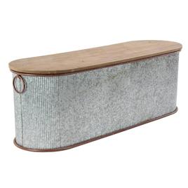 9th & Pike® Farmhouse Silver Entryway Storage Bench Set of 3