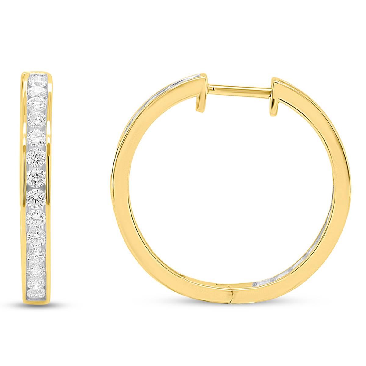 Nova Star(R) 1/2ctw. Lab Grown Diamond Yellow Gold Hoop Earrings