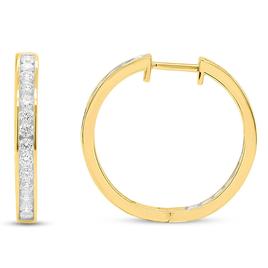 Nova Star(R) 1/2ctw. Lab Grown Diamond Yellow Gold Hoop Earrings