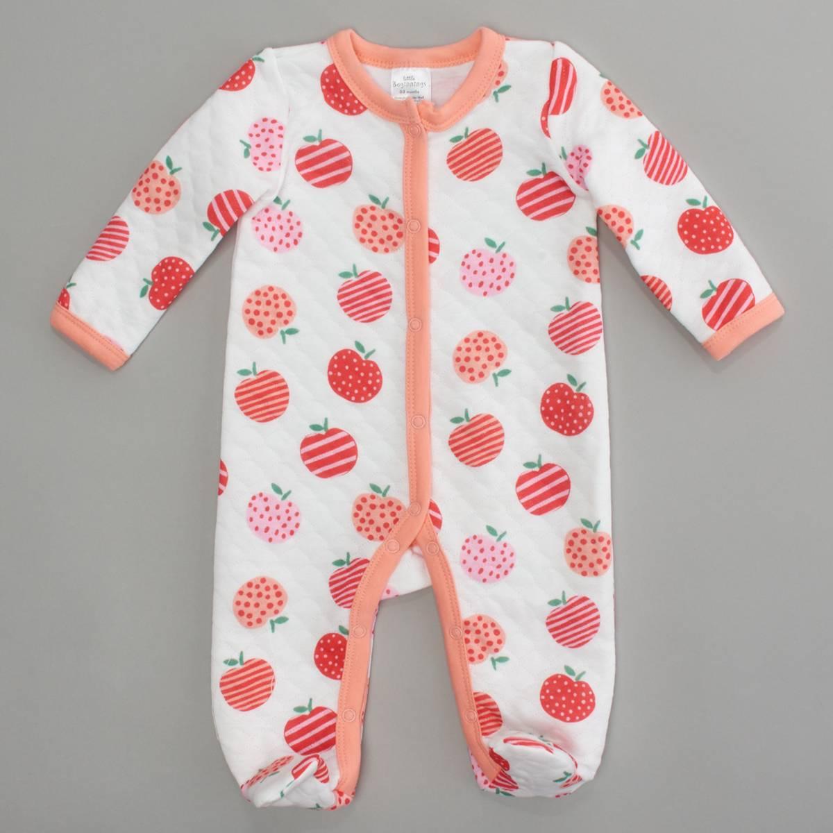 Baby Unisex (3-9M) Little Beginnings(R) Candy Apple Quilted Sleeper
