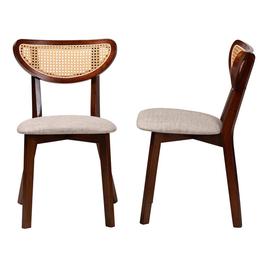 Baxton Studio Dannell Mid-Century Modern Grey Fabric Dining Chair