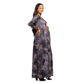 Plus Size 24/7 Comfort Apparel Empire Waist Maternity Maxi Dress