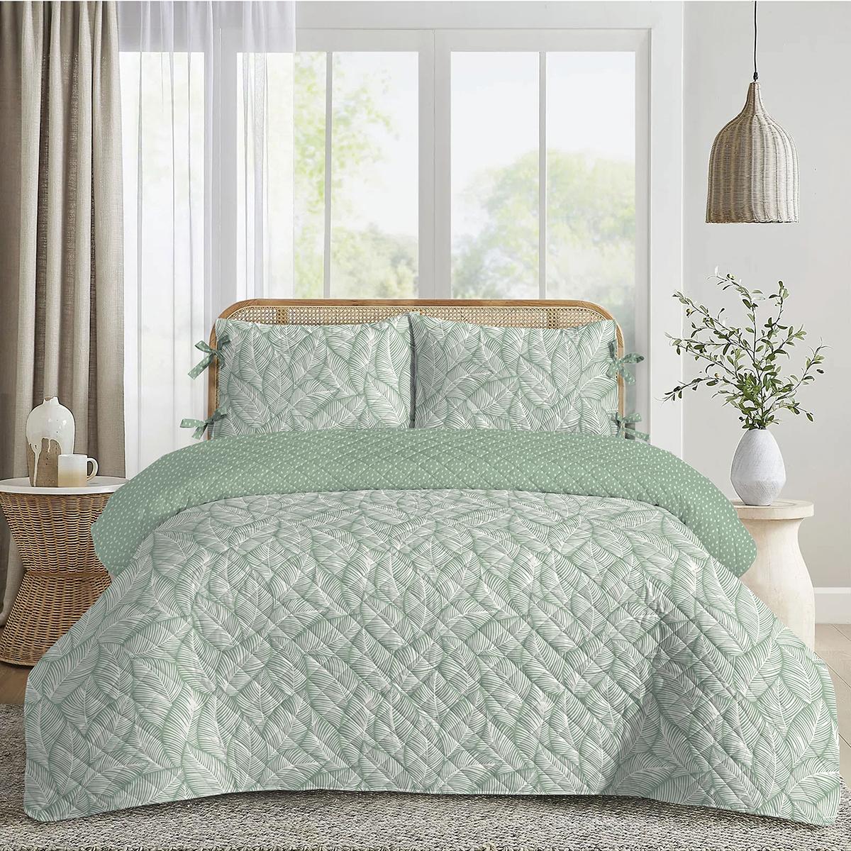 Sabrina Soto Tonal Leaf 3pc. Quilt Set