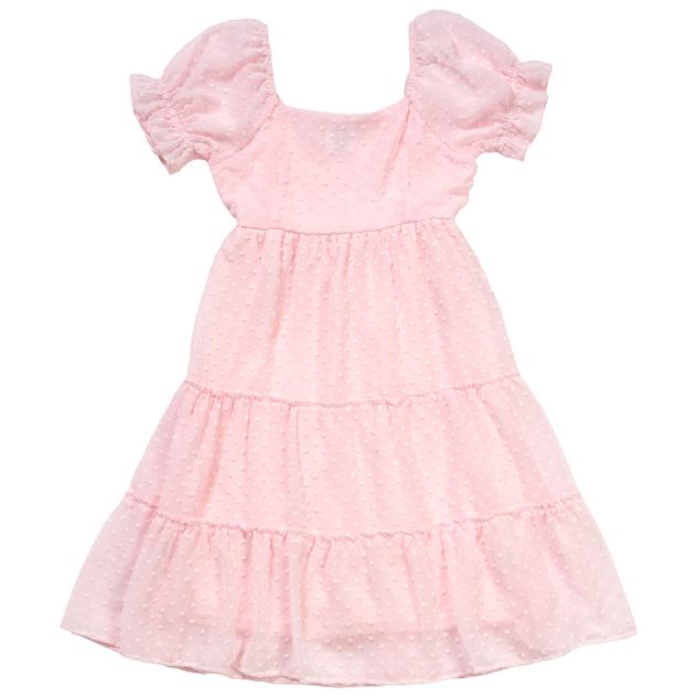 Girls (7-16) Jolie & Joy Clip Dot Puff Sleeve Tiered Dress