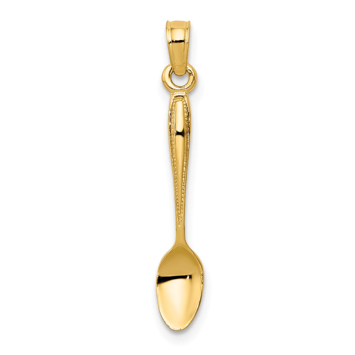 Unisex Gold Classics(tm) 14kt Gold 3D Table Spoon Pendant