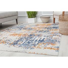 Rugs America™ Prescott Sapphire Gold Splatter Transitional Rug