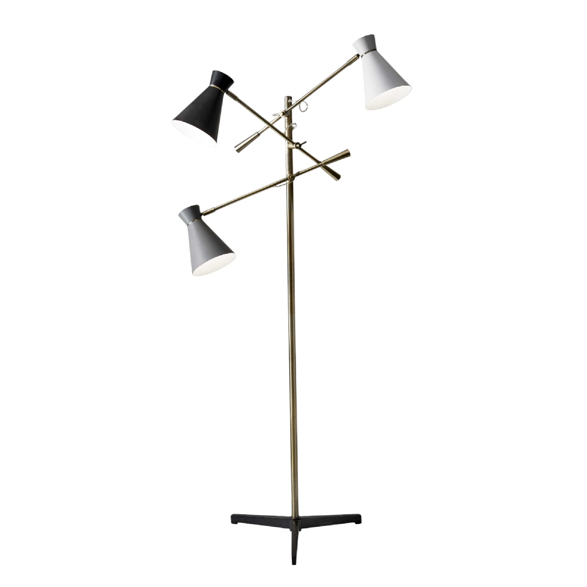 HomeRoots 71 Brass Metal Novelty Floor Lamp With Black And Whit
