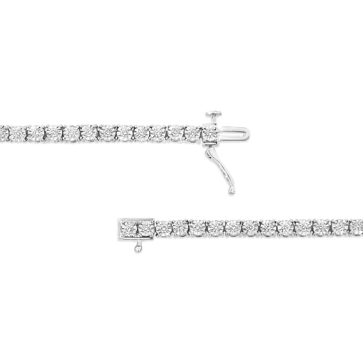 Haus of Brilliance Silver 1ct. Lab Grown Diamond Tennis Bracelet