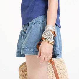 Womens MNK High Waist Button Front Denim Shorts