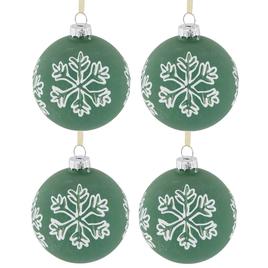 Northlight Seasonal 4ct. White Snowflake Christmas Ball Ornaments