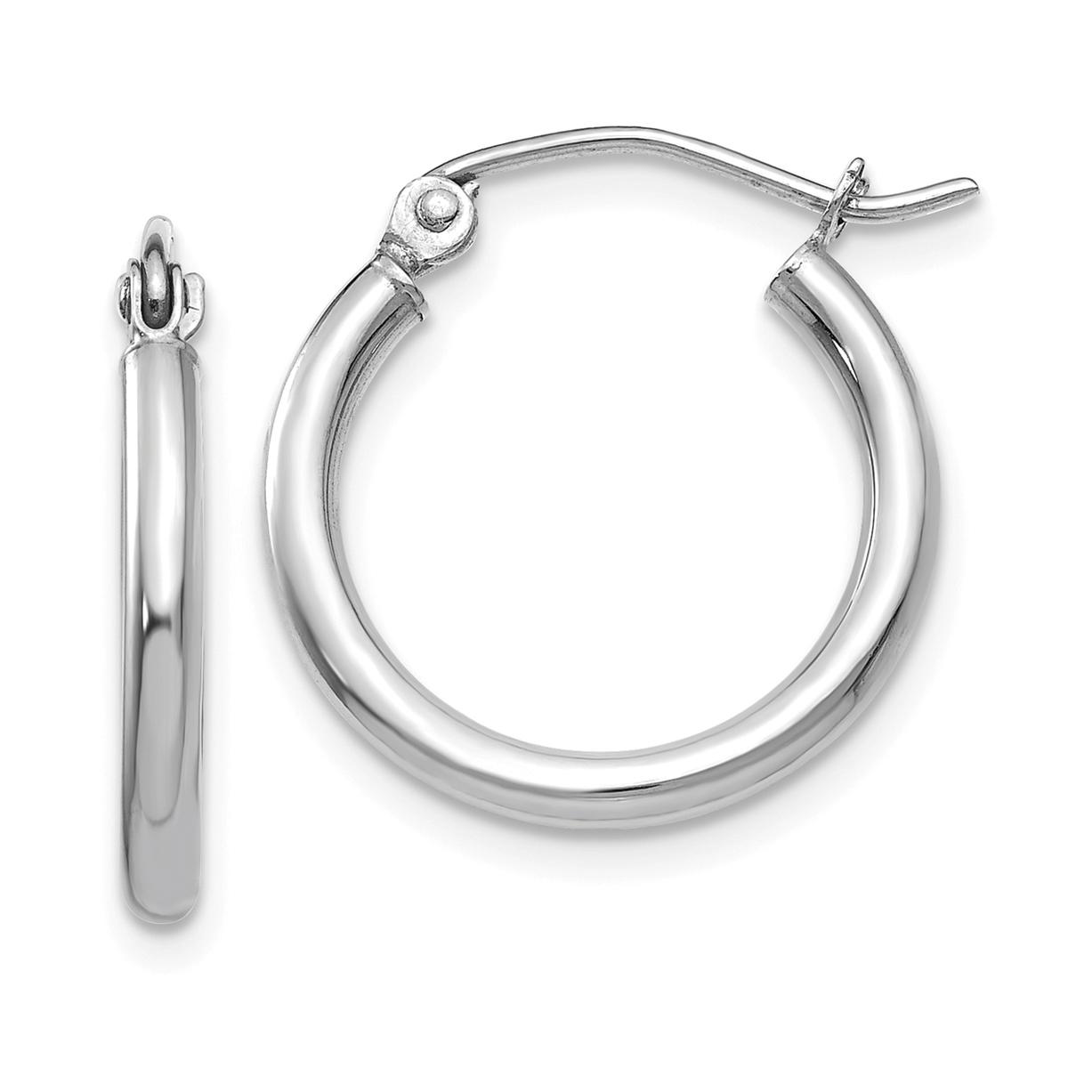 Gold Classics(tm) 14kt. White Gold 17mm Hoop Earrings