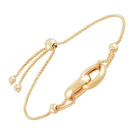 Gold Classics™ Double Oval on Wheat Chain Bolo Bracelet