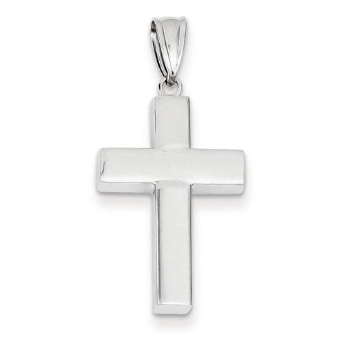 Gold Classics(tm) White Gold Polished Hollow Cross