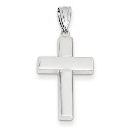Gold Classics(tm) White Gold Polished Hollow Cross