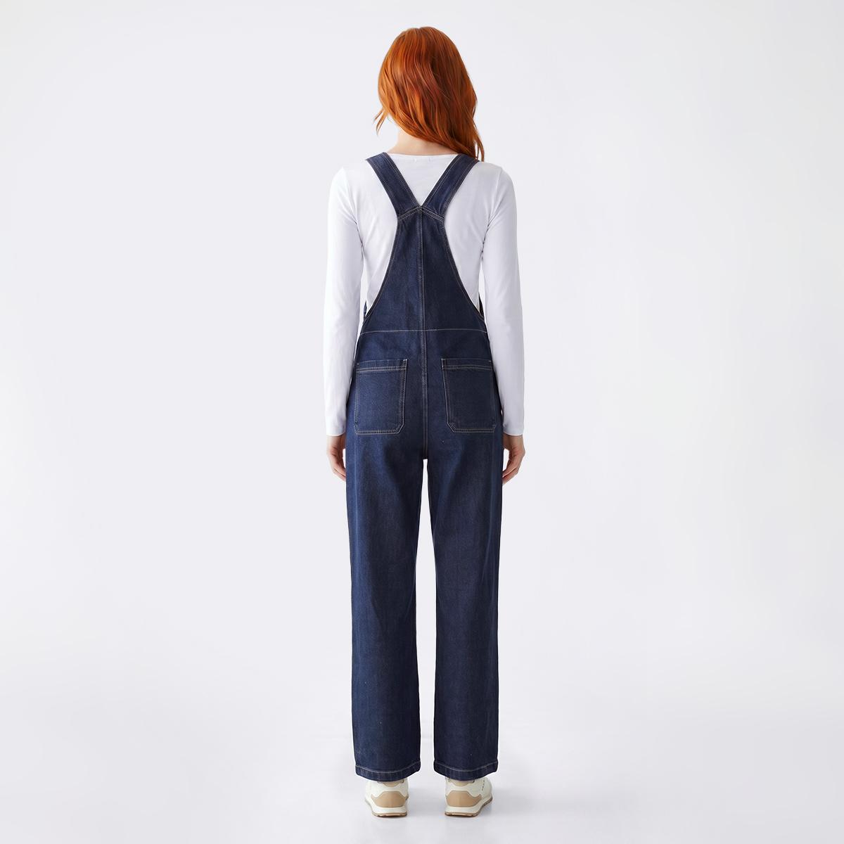 Juniors Celebrity Pink Overall High Rise Relaxed Fit Jeans