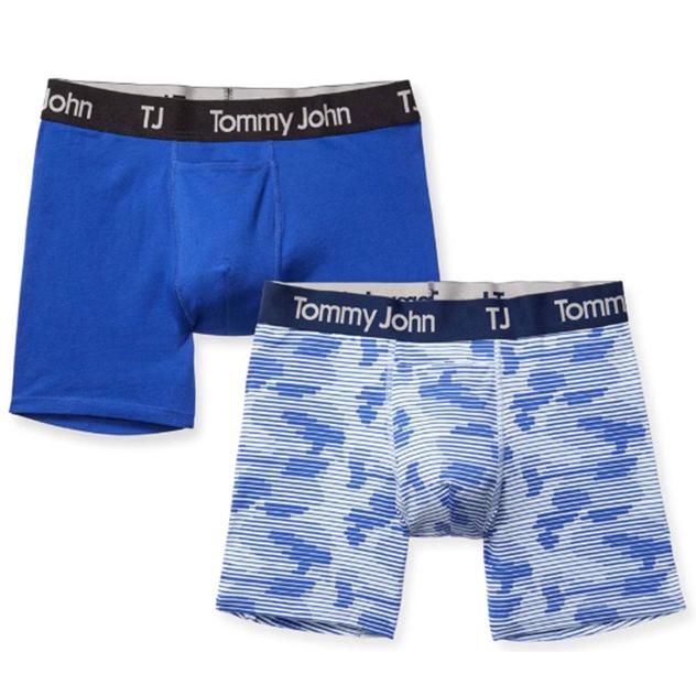 Mens Tommy John 2pk. Solid & Camo Boxer Briefs - Blue Camo
