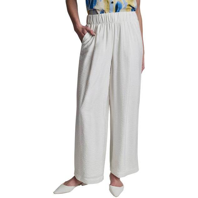 Womens DKNY Sport Elastic Waist Rumpled Voile Straight Leg Pant