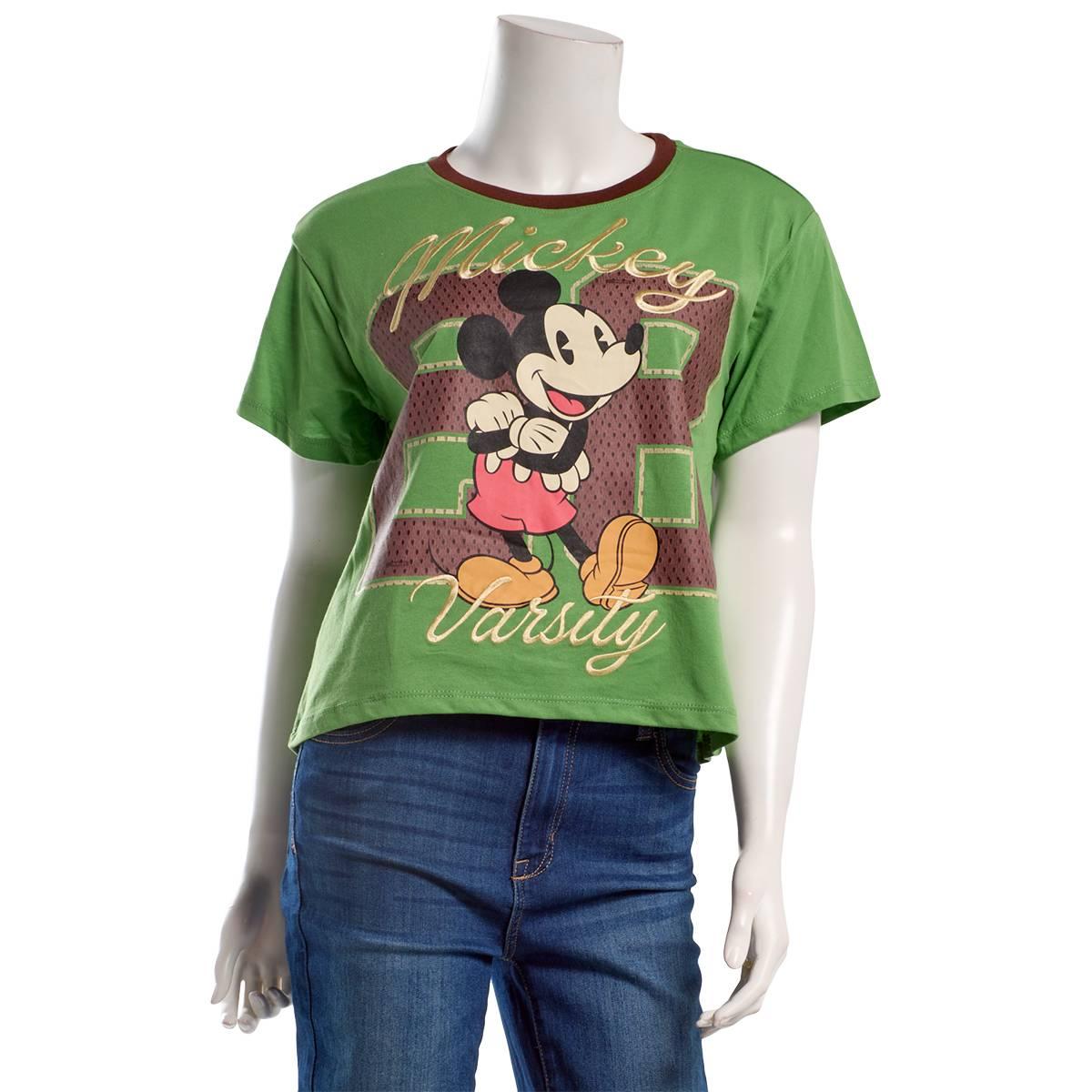 Juniors Freeze Mickey 28 Contrast Skimmer Tee