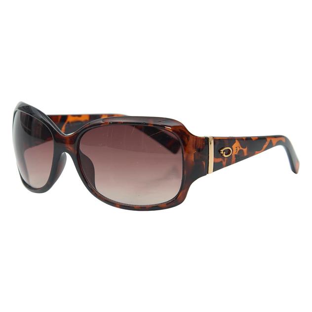 Womens O by Oscar Wrapped Large Oval Sunglasses - Dark Demi